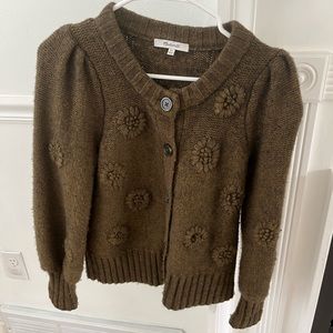 Madewell Chunky cardigan with Embroidered Flowers